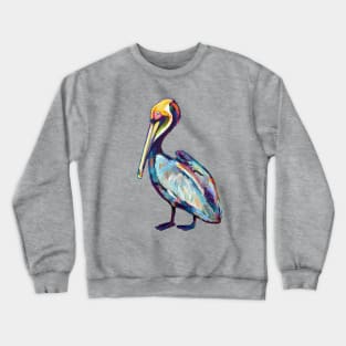 Colorful Pelican by Robert Phelps Crewneck Sweatshirt